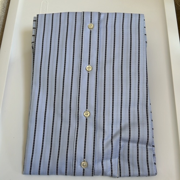 IKE BEHAR FINE HIGH QUALITY MAN SHIRT FRENCH CUFF 100% Cotton Lg 16 1/2x 34 NWT - Picture 7 of 9